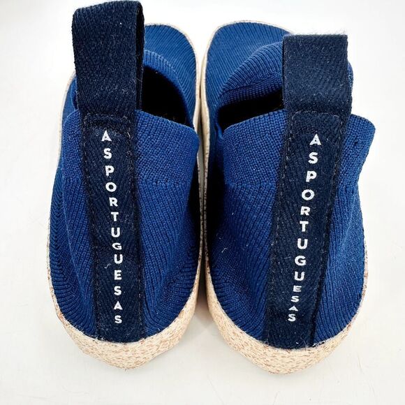 Asportuguesas Knit Platform Clip Slip on Sneaker Shoe Blue Womens size 6.5 New - Picture 6 of 8